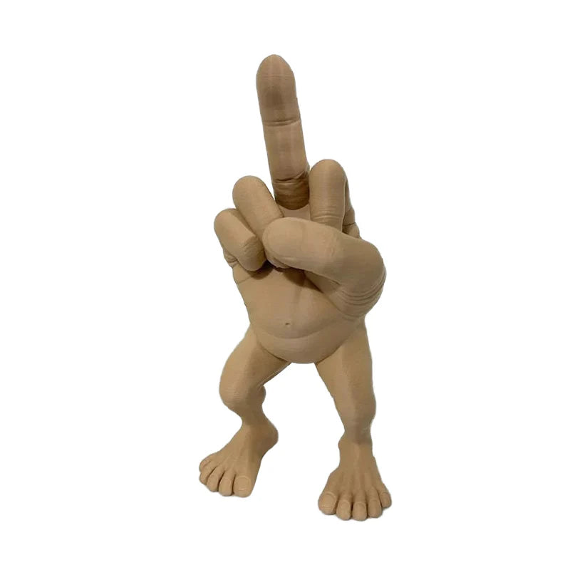 Freche Mittelfinger-Figur mit Beinen