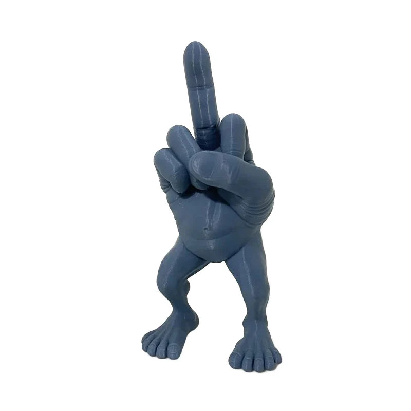 Freche Mittelfinger-Figur mit Beinen