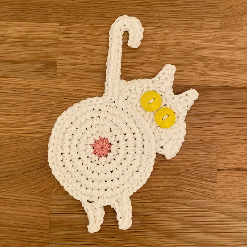 KatzenPfötchen – Handgefertigte Strickuntersetzer