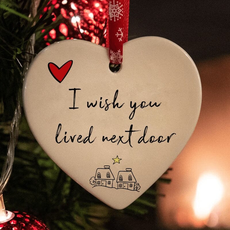 Herzförmiger Weihnachtsanhänger aus Keramik