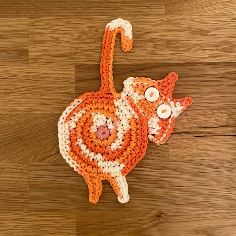 KatzenPfötchen – Handgefertigte Strickuntersetzer