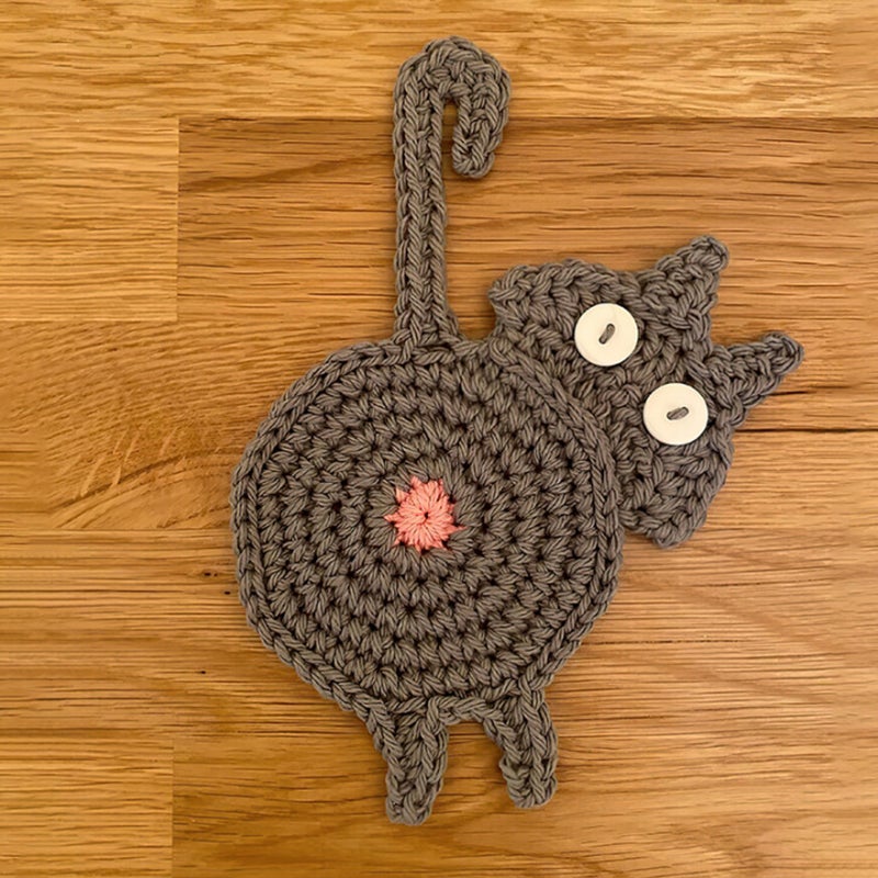 KatzenPfötchen – Handgefertigte Strickuntersetzer