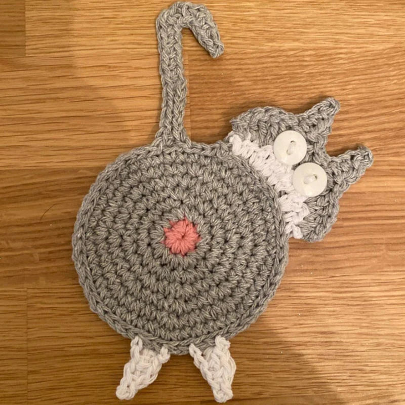 KatzenPfötchen – Handgefertigte Strickuntersetzer