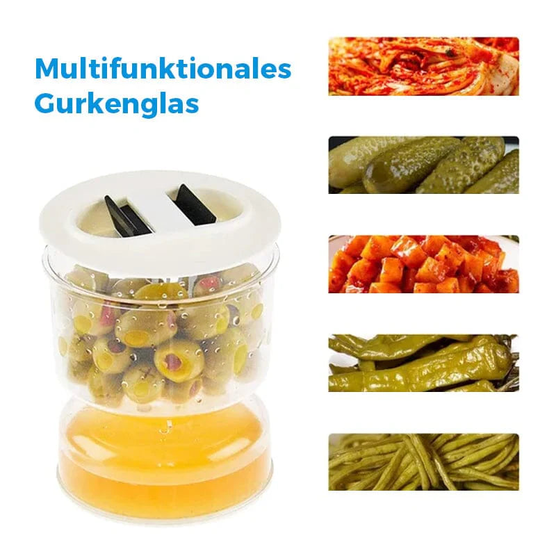 PickleFresh – Der praktische Essiggurken- & Olivenbehälter mit Sieb