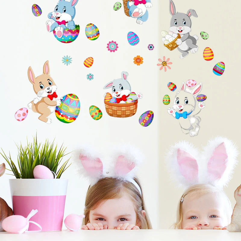 Frühlingszauber – Osterhasen Fensteraufkleber für eine festliche Dekoration