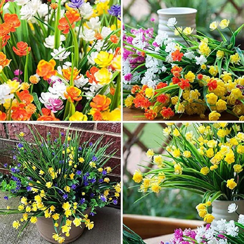 Künstliche Außenblumen im Doppelstrauß