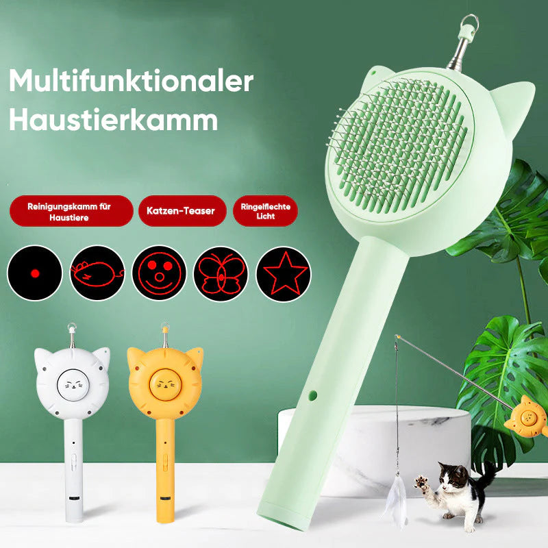 Einziehbarer Pflegekamm – Sanfte Fellpflege und Spielspaß für Katzen