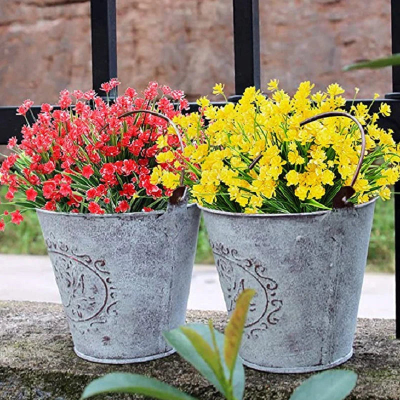 Künstliche Außenblumen im Doppelstrauß