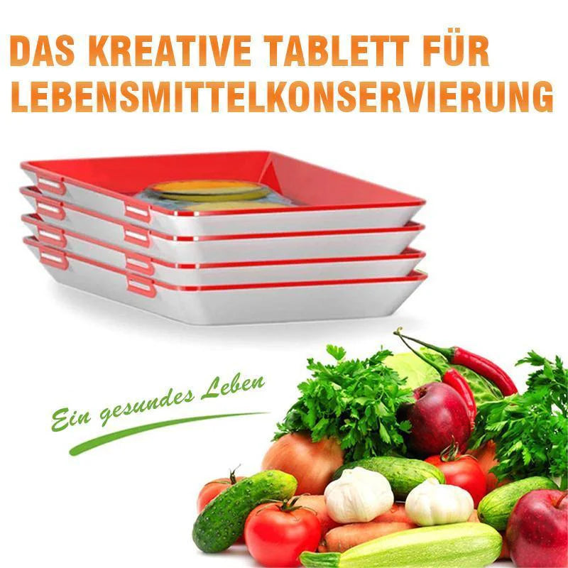 Kreatives Frischhaltetablett für Lebensmittel