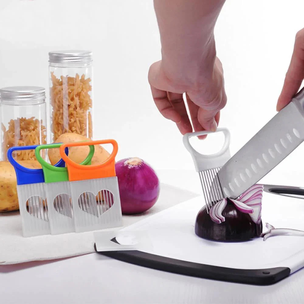 ProSlice – Edelstahl-Zwiebelhalter für sicheres und präzises Schneiden