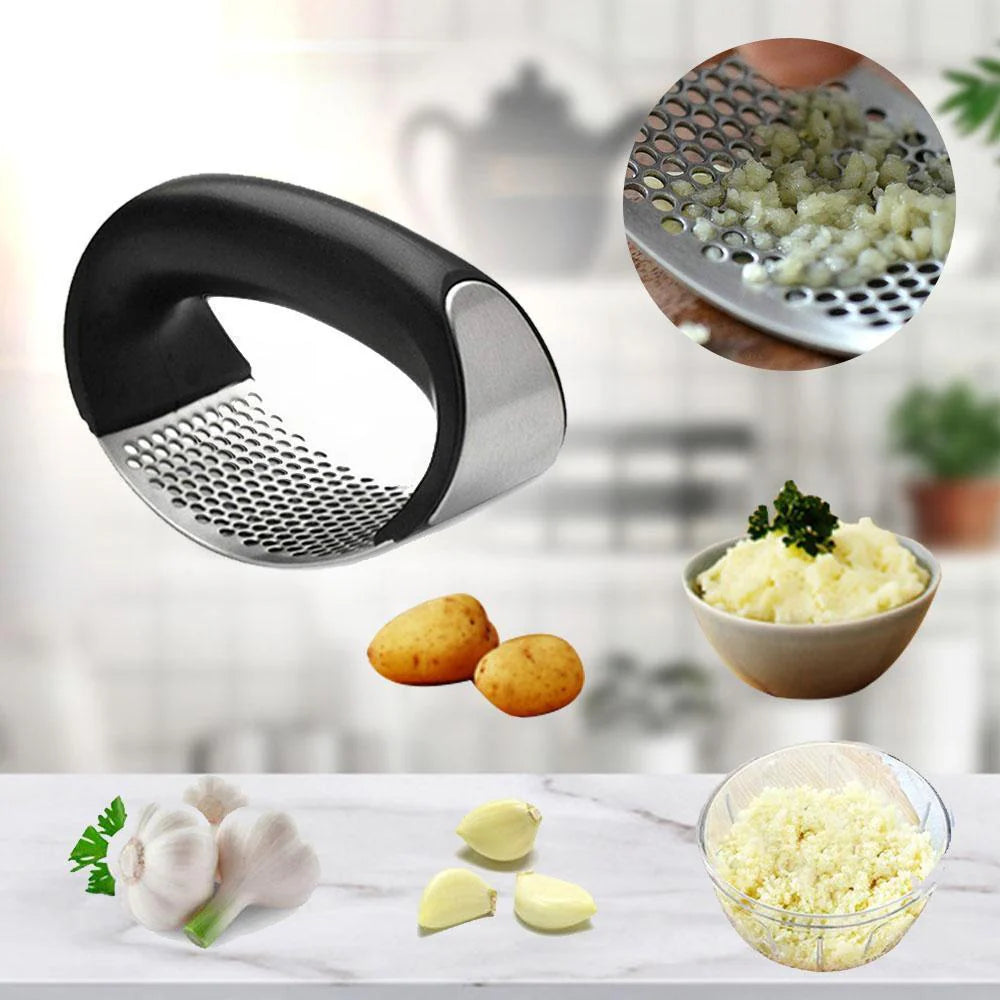 Knoblauch-Kraft – Ergonomische Edelstahl-Knoblauchpresse