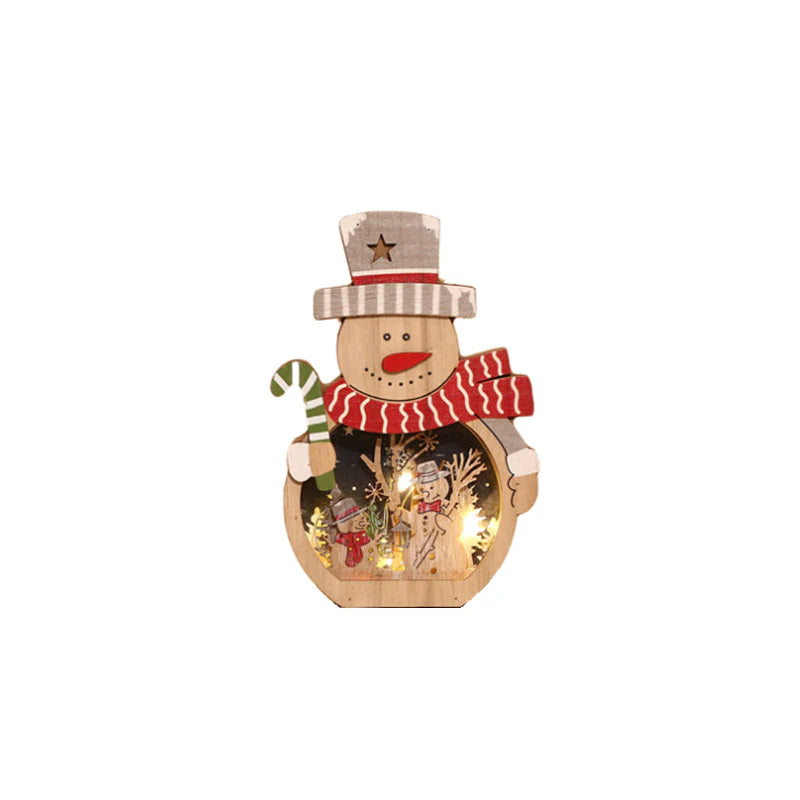 LED-Weihnachtslichter aus Holz