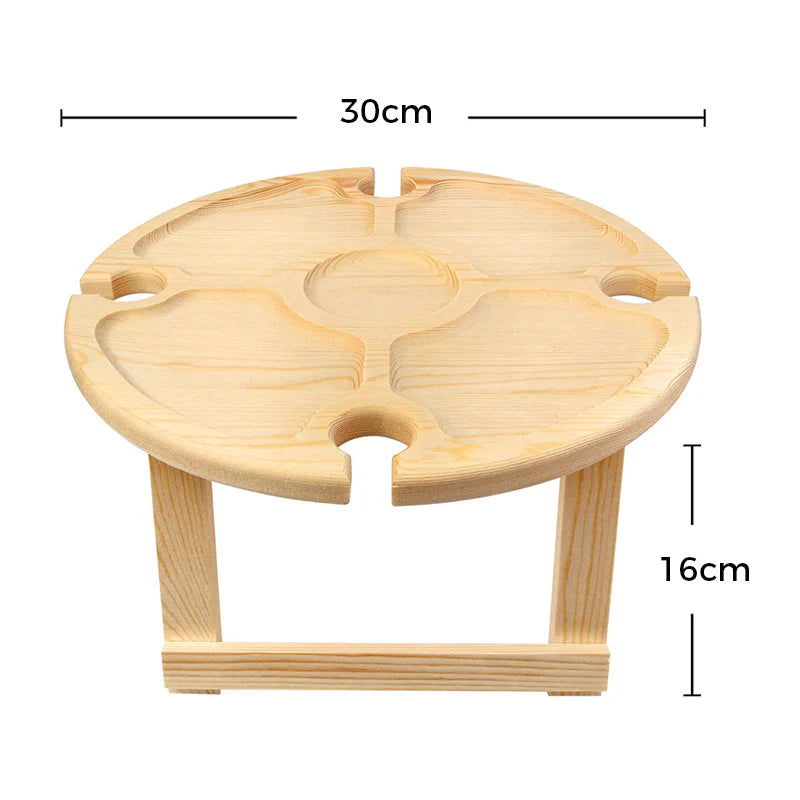 Kompakter Klapp-Picknicktisch aus Holz – Perfekt für unterwegs!