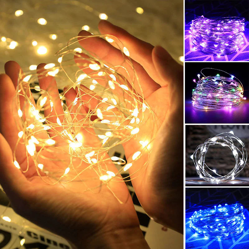 Dekorative Kupferdraht-Lichterkette mit USB-Anschluss