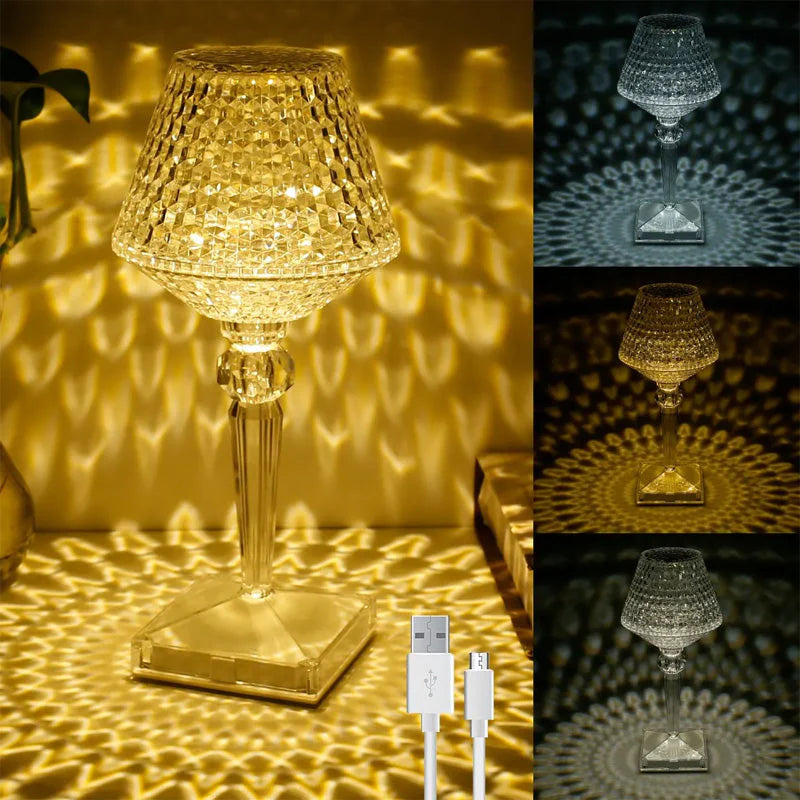 Elegante Kristall-Lampe für den Tisch