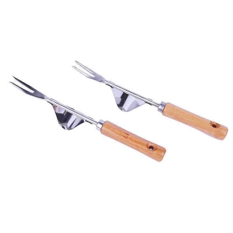 Ergonomischer Unkrautentferner mit Holzgriff