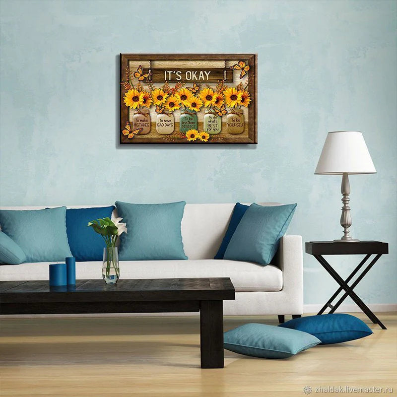 Schmetterlings-Sonnenblumen-Wandbild