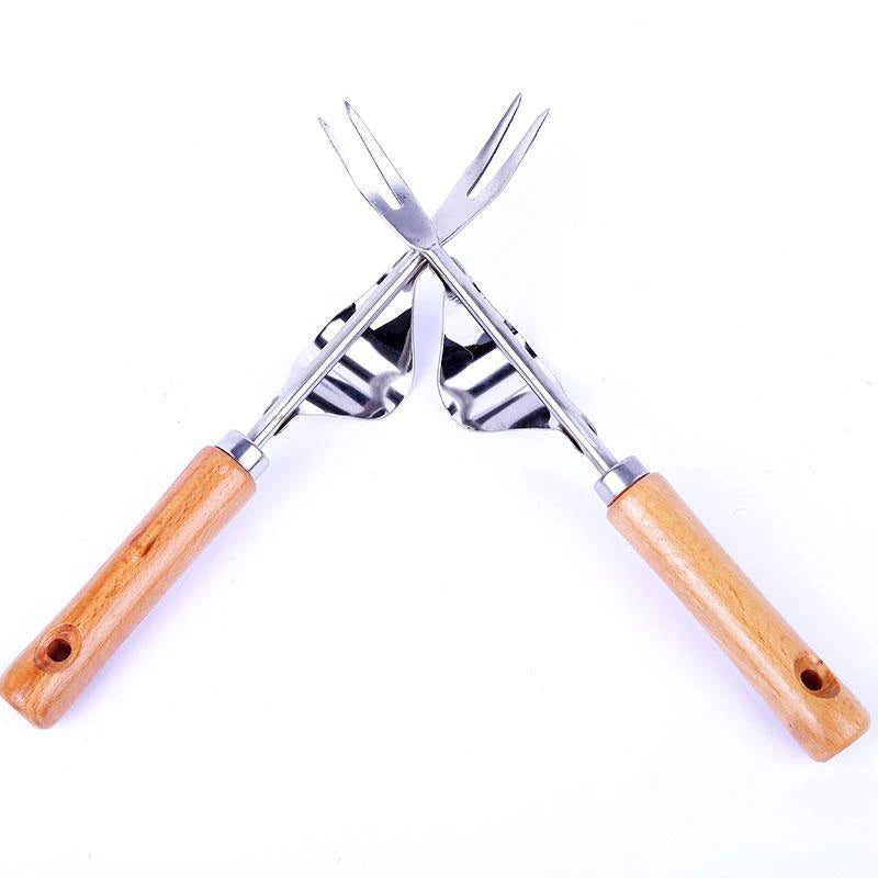 Ergonomischer Unkrautentferner mit Holzgriff