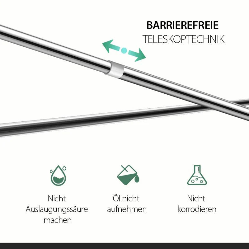 Teleskopische Gardinenstange aus Edelstahl