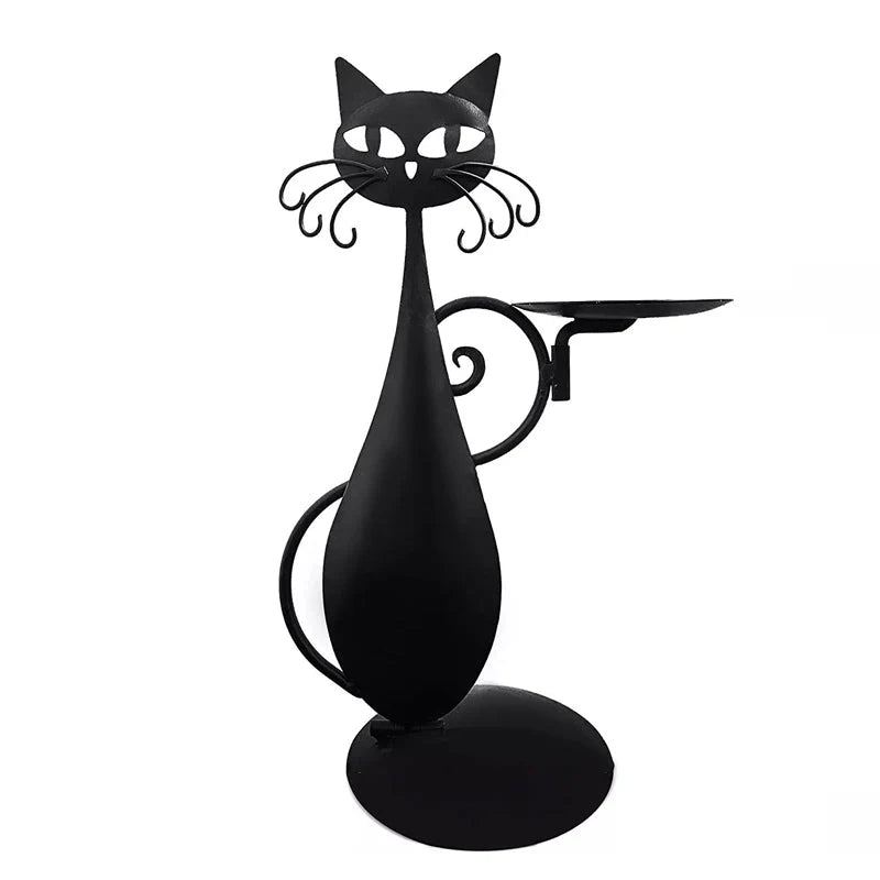 Mystischer Katzen-Kerzenhalter
