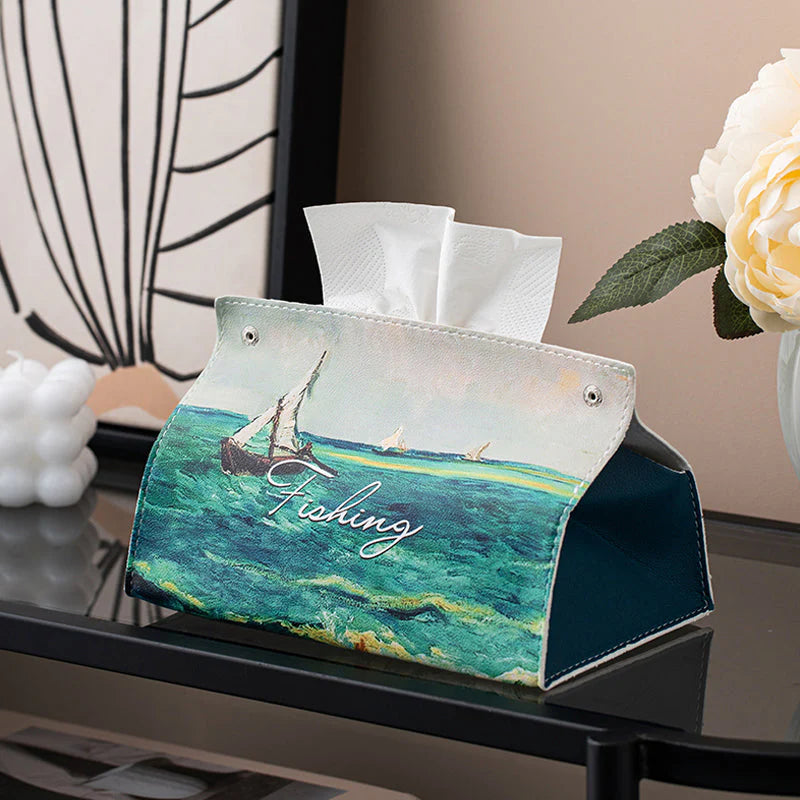 Elegante Taschentuchbox aus Kunstleder