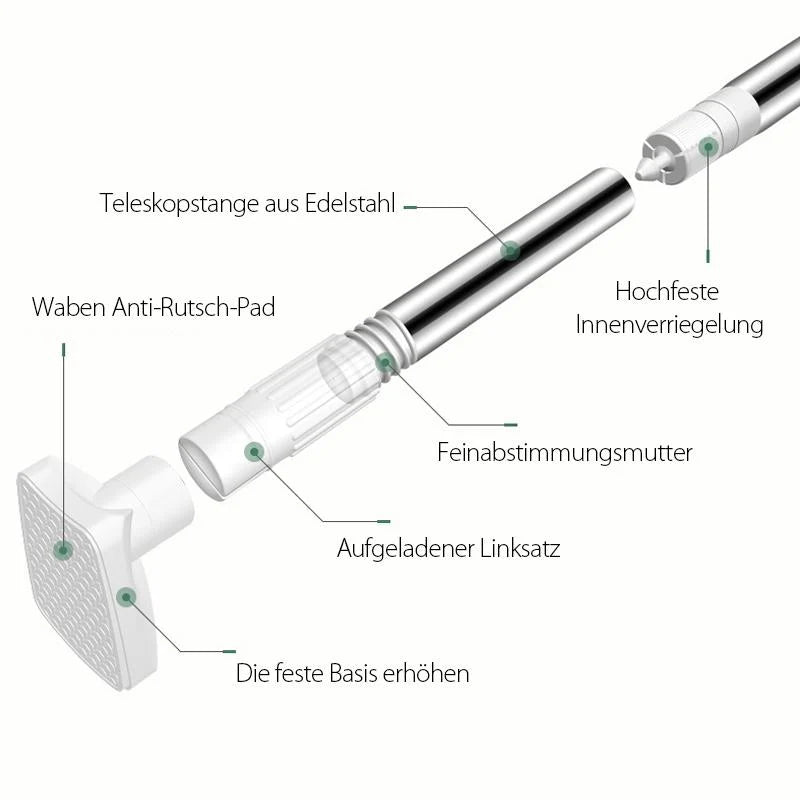 Teleskopische Gardinenstange aus Edelstahl