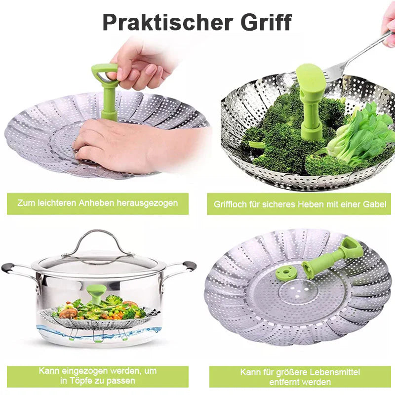 Faltbarer Edelstahl-Dampfgarer