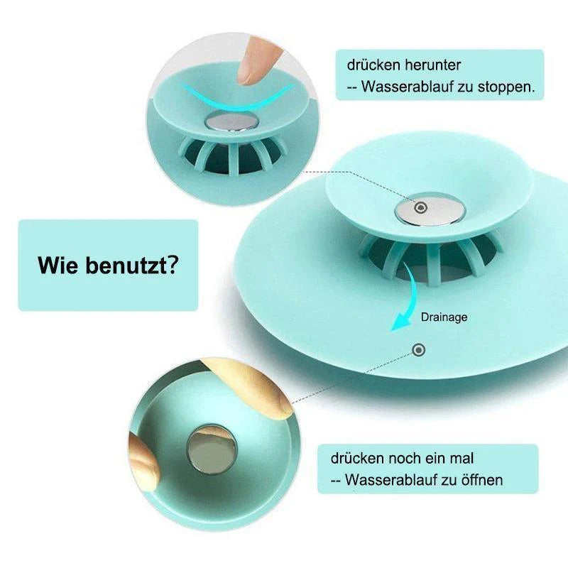 Flexibler Abfluss-Stöpsel mit Haarsieb