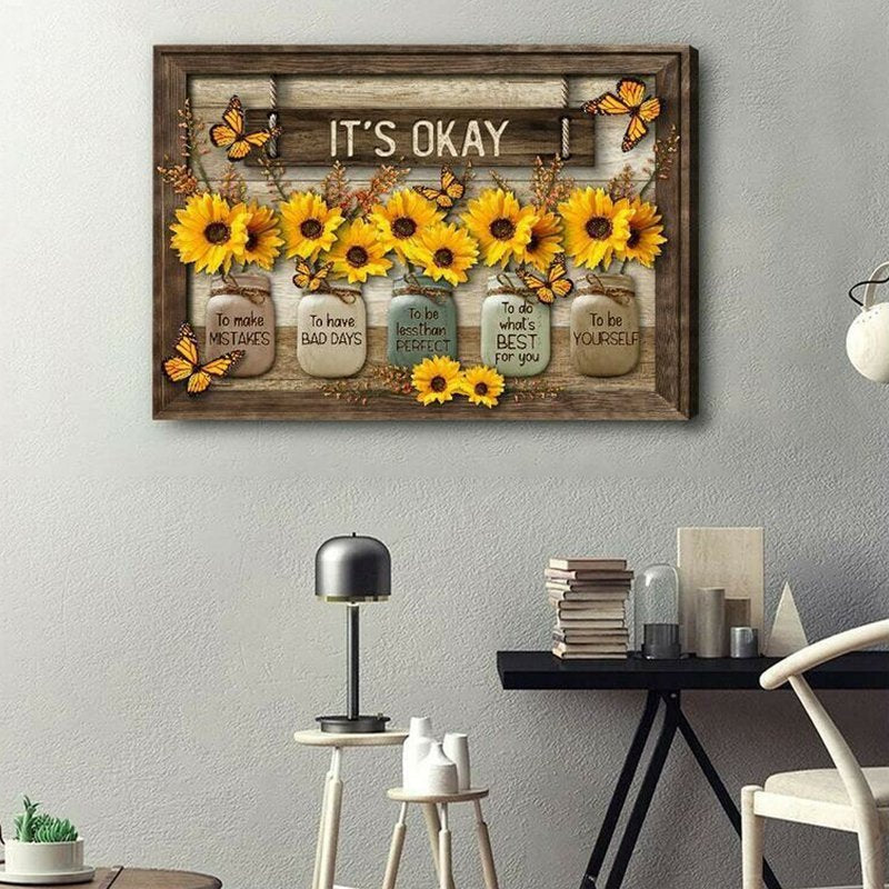 Schmetterlings-Sonnenblumen-Wandbild
