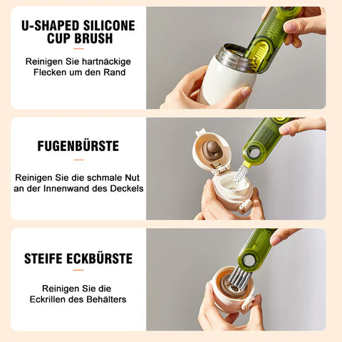 Multifunktions-Reinigungsbürste für Flaschen & Deckel – Gründliche Sauberkeit in jeder Ecke!