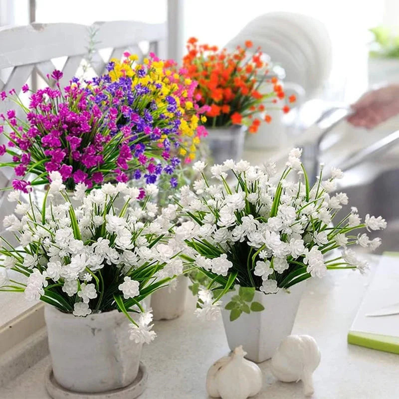Künstliche Außenblumen im Doppelstrauß