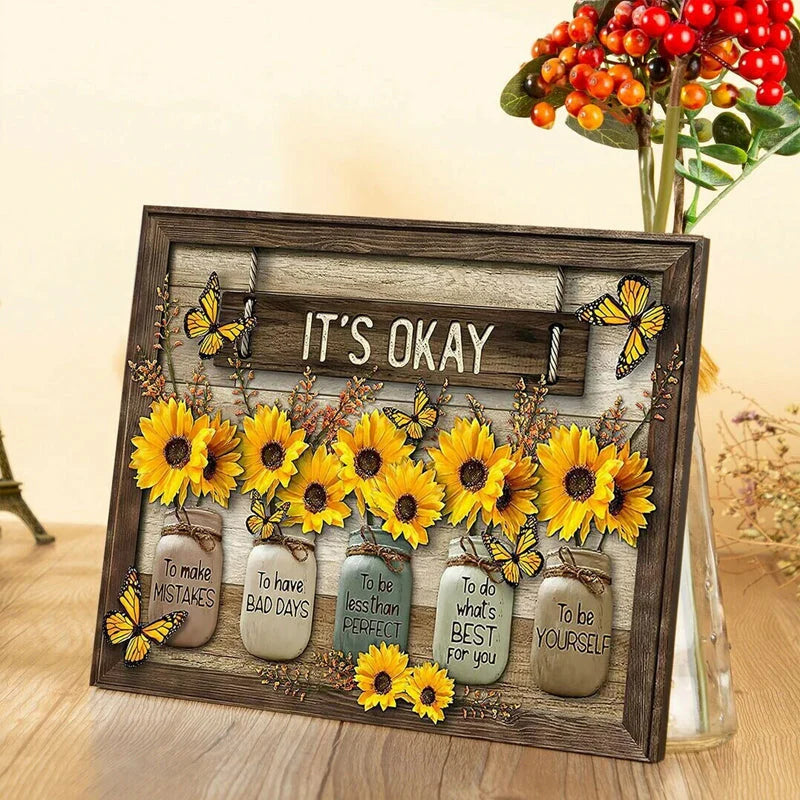 Schmetterlings-Sonnenblumen-Wandbild