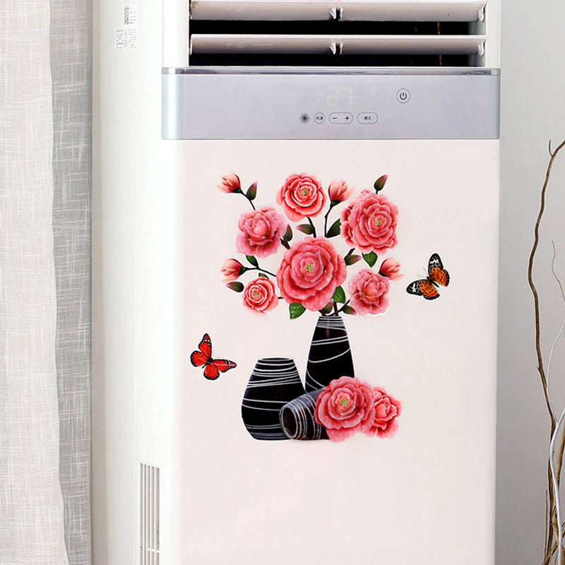 3D Blumen Wandtattoo Set – DIY Pflanzenvase