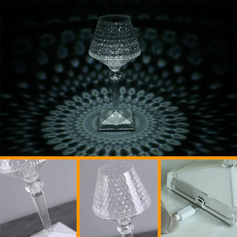 Elegante Kristall-Lampe für den Tisch