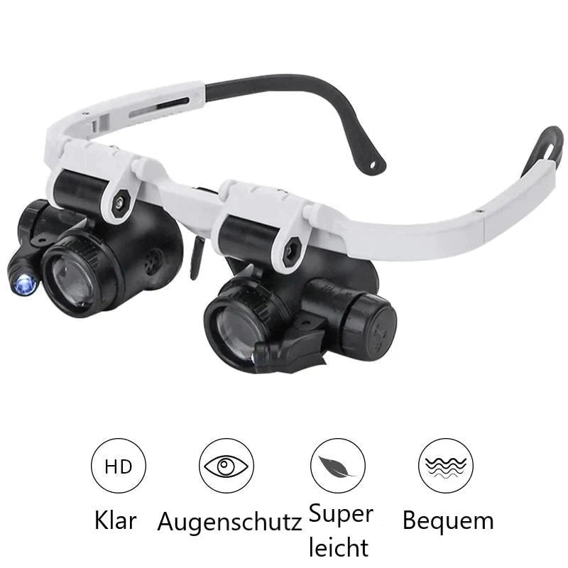 LED-Lupenbrille mit Vergrößerung