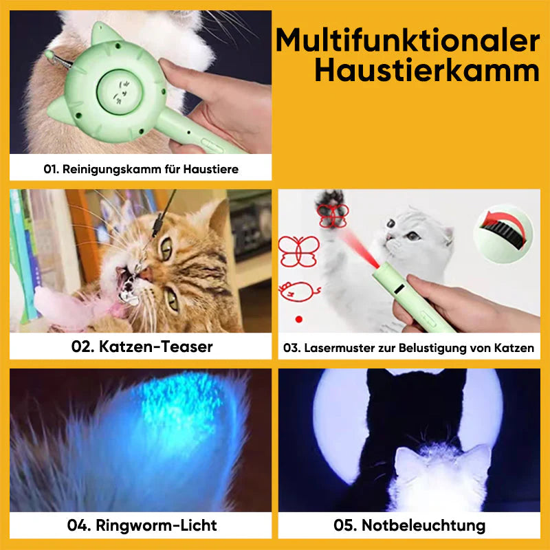 Einziehbarer Pflegekamm – Sanfte Fellpflege und Spielspaß für Katzen