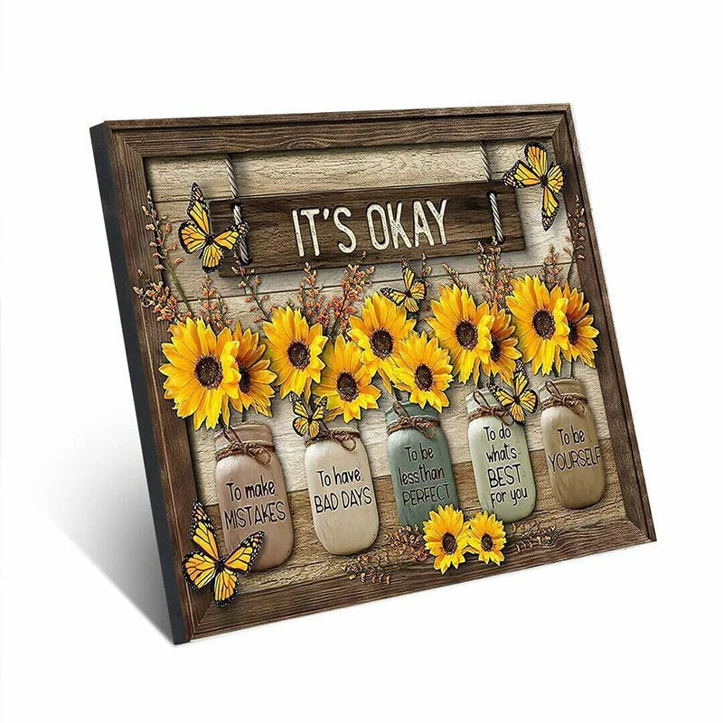 Schmetterlings-Sonnenblumen-Wandbild