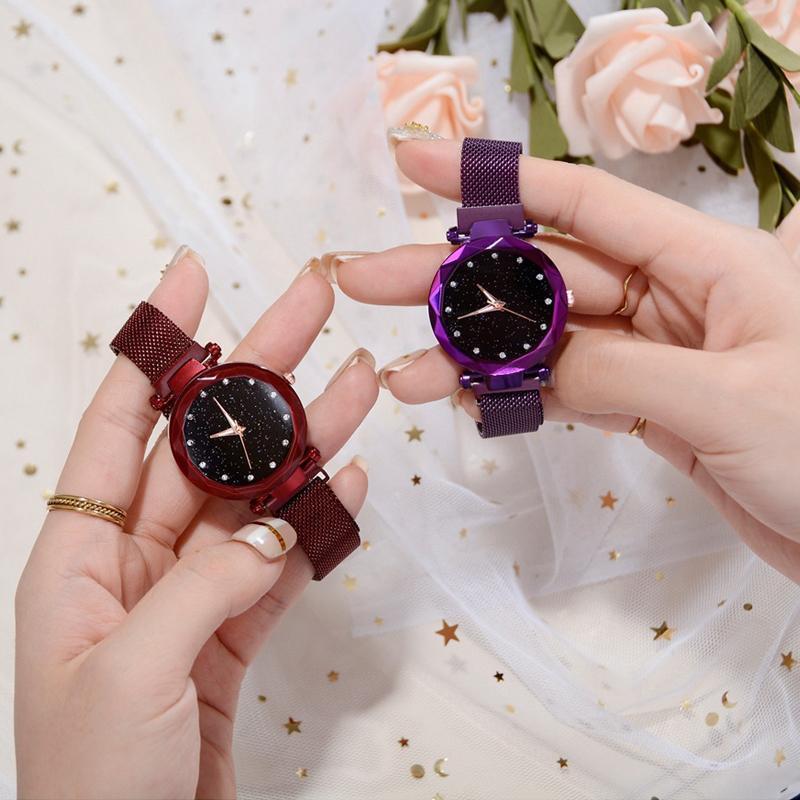 Wasserdichte Armbanduhr mit Sternenhimmel-Design für Mädchen