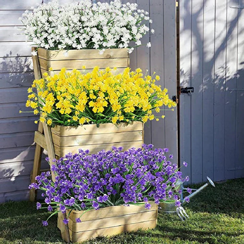Künstliche Außenblumen im Doppelstrauß