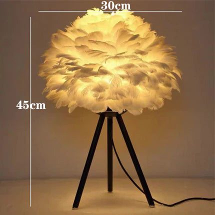 Feder-Luxus Tischlampe