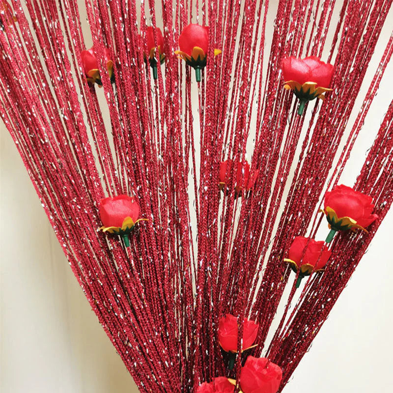 Eleganter Rosenfaden-Türvorhang – Stilvolle Deko für dein Zuhause
