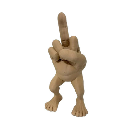 Freche Mittelfinger-Figur mit Beinen