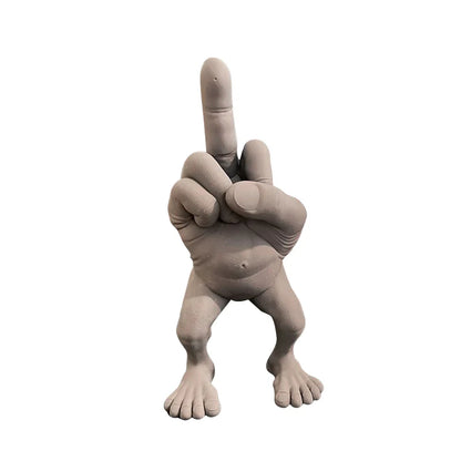 Freche Mittelfinger-Figur mit Beinen