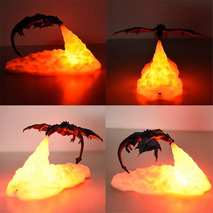 FlammenDrache – Mystisches 3D LED Nachtlicht