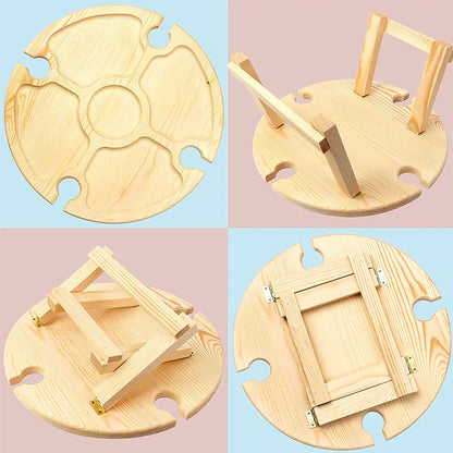 Kompakter Klapp-Picknicktisch aus Holz – Perfekt für unterwegs!