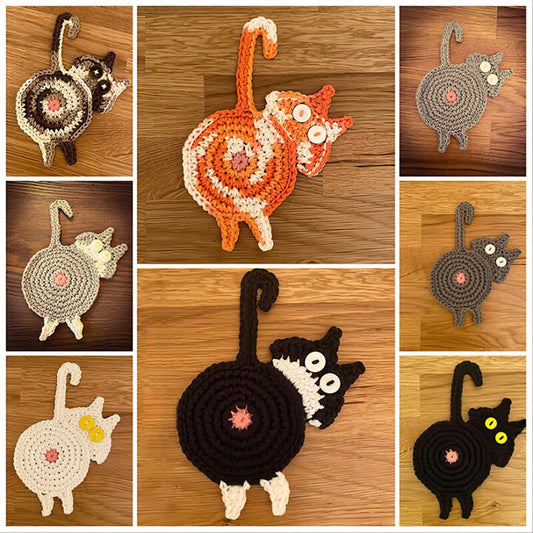 KatzenPfötchen – Handgefertigte Strickuntersetzer