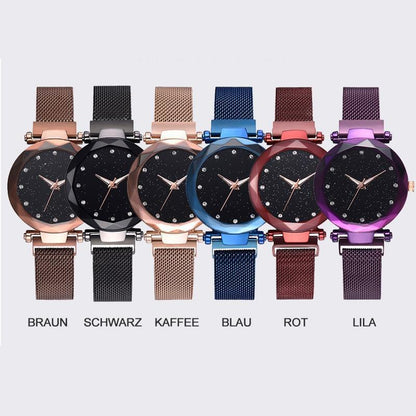 Wasserdichte Armbanduhr mit Sternenhimmel-Design für Mädchen