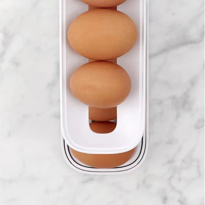 Doppelstöckiger Eier-Organizer mit Rollsystem