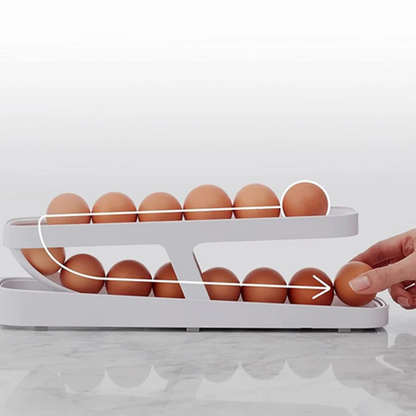 Doppelstöckiger Eier-Organizer mit Rollsystem