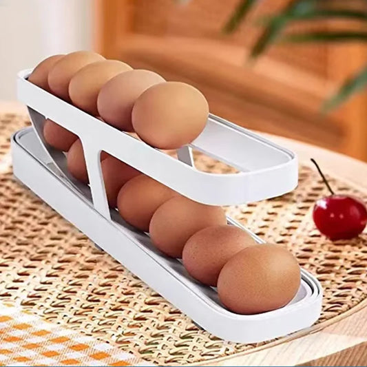 Doppelstöckiger Eier-Organizer mit Rollsystem